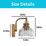 1-light light bulb light metal glass wall light gold brass wall sconce