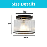 Modern hallway light glass metal light fixture black ceiling light