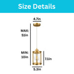 1-Light mini kitchen island iron glass pendant lights gold hanging fixture