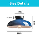 12 inch kitchen lamps metal flush mount light blue ceiling light
