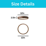 15 inch led light plastic wood light fixture walnut wood grain ceiling light