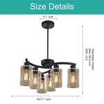6-light dining light fixtures black pendant light glass, metal island lights