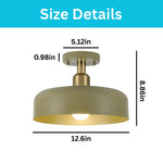 12.6” led light metal light fixture deep green Entryway light