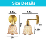 2 Pack lighting bulb gold  vanity lighting glass wall sconces