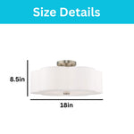 3-Light ceiling light alloy steel semi flush off-white bulbs light
