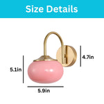 Modern led light glass metal light fixture pink wall lights