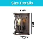 1 Light wall sconce wood finished wall lighting metal bathroom sconces