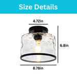 1-Light light fixture glass metal ceiling lamp fixture matte black ceiling lighting