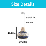 3-Pack lighting pendant lights rattan hangable light blue white light fixture
