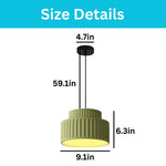 Industrial hanging light metal resin light fixture for kitchen black green led light