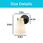 2 pack wall light glass metal light bulb light black gold wall sconces