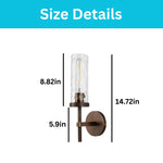 Modern wall light glass brass vanity light fixtures bronze indoor wall sconce