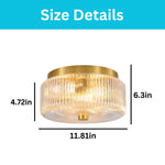 3 Lights bulbs light glass stainless steel ceiling light gold light fixture