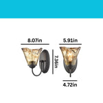 2 Pack light bulb light glass vanity light fixtures bronze wall sconces