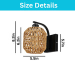 1 Pack bulb light black wall sconces rattan wall light