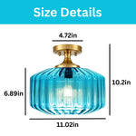 11 Inch ceiling lamp glass flush mount ceiling fixture blue light fixture