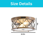 2 light flush mount light aluminum entryway light wood fixture lights
