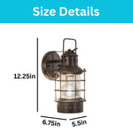 1 light led light alloy steel front door light burnished bronze porch light