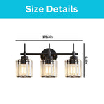 3 light vanity light metal light bulb black Crystal light