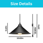 Plug in pendant lighting metal hanging fixture black Industrial lamp