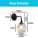 Clear shade lighting bulbs glass vanity sconces black wall lighting