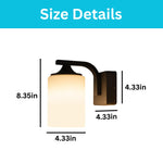 Milk glass wall light fixture aluminium wall lamp black wall light