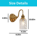 Vintage shade of light Glass Metal bathroom light Brass wall light
