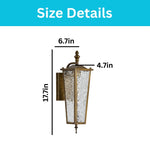 16.7 in entryway light glass iron porch sconce light gold wall light