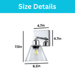 1-Light wall light glass light bulbs nickel lighting fixtures
