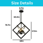 4 Light bulbs light matte black hanging light  metal pendant light