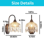 1 Pack wall sconce black bathroom light Crystal, glass, metal wall light