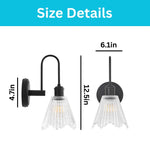 2 pack led light bulbs glass metal light fixtures black clear glass lampshade light