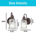 1-Light indoor wall fixtures glass metal bathroom vanity light bronze sconce wall lighting