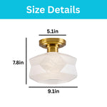 9.1 inch light fixtures metal glass ceiling lamp gold bulb light