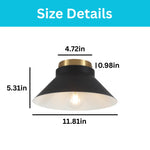 11.81 inch flush mount light metal ceiling light black gold kitchen lamp