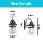 Antique wall sconce glass metal doorway light oil rubbed bronze indoor wall light