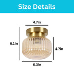 Modern light bulb iron glass light fixture amber ceiling light