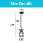 Ribbed modern chandelier glass hanging light smoke gray pendant fixtures