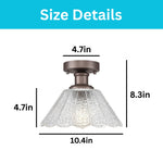 1-Light bulb light glass metal ceiling lights bronze light fixtures
