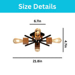 4 light kitchen lamp ‎metal wood Foyer light  black natural wood color ceiling light