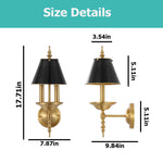 2 Light wall sconce gold/Black wall light fixture copper wall lighting
