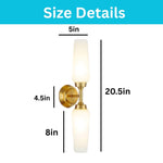 2 Light wall sconce glass, metal Light bulbs  cool brass wall light