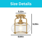 1 light light bulb metal glass flush mount gold ceiling light