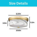 12inch flush mount light metal ceiling fixture gold led light