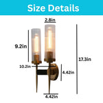 2 Light vanity lights for mirror antique bathroom vanity lights copper, glass decor wall light