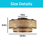 4-Light ceiling light rattan light fixture gold coffee ceiling lamp