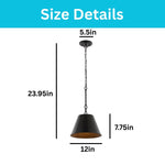 1-Light Pendant Light LED Metal Ceiling Light Matte Black Modern Lighting