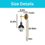 1 light wall lighting metal plug in sconce brass matte black reading nook light