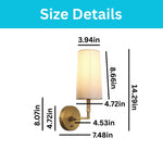 2 pack wall lighting fabric metal corridor kitchen antique shade of light