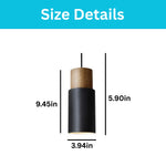 Adjustable black pendant light LED metal industrial kitchen wood